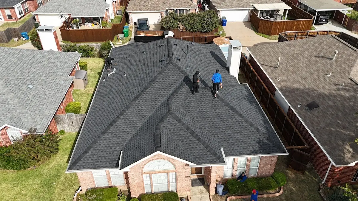 Slate & Tile Roof Repair work in progress on a Waxahachie property